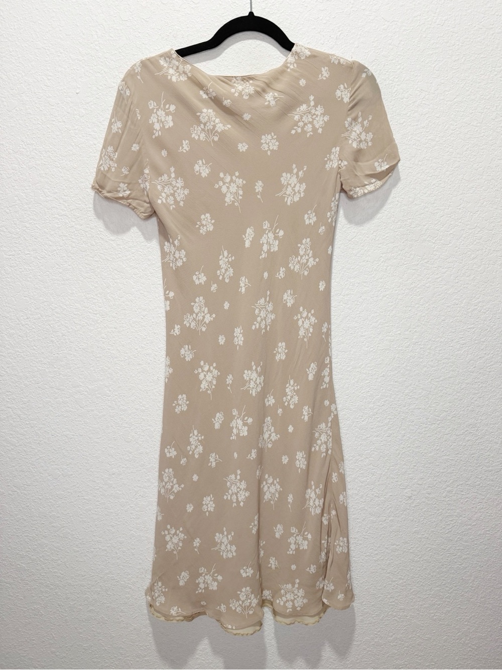 Laura Ashley Cottagecore Floral Modest Midi Ruffle Hem Dress Bias Cut - Picture 6 of 8
